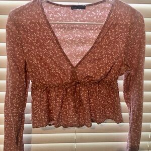 Bershka blouse,size:xs,color dusty pink and blue
